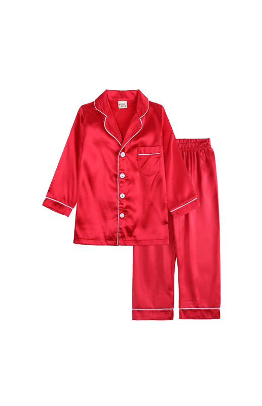 Children's Satin Long Sleeve Home Pyjama Sets