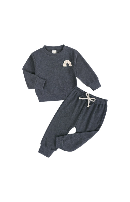 Children's Pit Strip Pullover Long Sleeve Pajama Sets