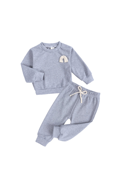 Children's Pit Strip Pullover Long Sleeve Pajama Sets